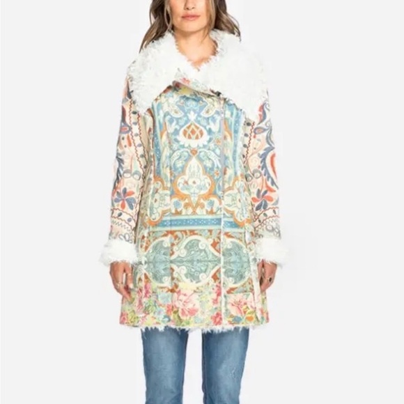 Johnny Was | Halmstad Embroidered Faux-Suede Coat - Picture 3 of 16